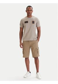 Aeronautica Militare T-Shirt 261TS2544UJ00592 Beżowy Regular Fit. Kolor: beżowy. Materiał: bawełna #5