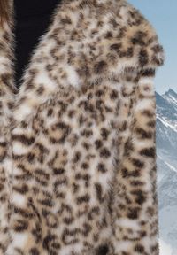 Born2be - Brązowa Kurtka Futrzana w Panterkę z Szerokim Kołnierzem Nalindraea. Okazja: na co dzień. Kolor: brązowy. Materiał: futro. Wzór: motyw zwierzęcy. Styl: klasyczny, casual, elegancki #6