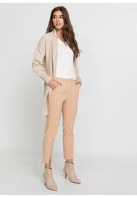 bonprix - Długi sweter bez zapięcia. Kolor: beżowy. Długość: długie #3