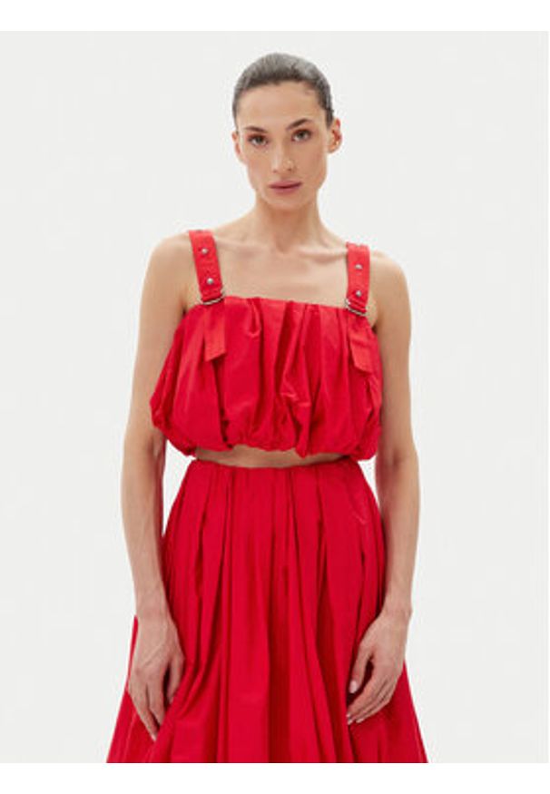Pinko - PINKO Top 105176 A2LD Czerwony Regular Fit. Kolor: czerwony. Materiał: syntetyk