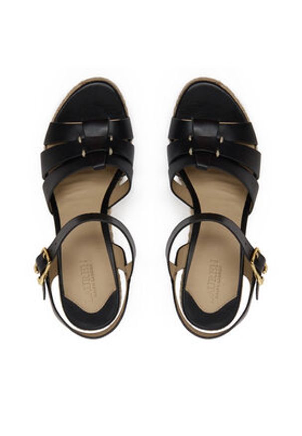 Lauren Ralph Lauren - LAUREN RALPH LAUREN Espadryle Soffia 802953961002 Czarny. Kolor: czarny. Materiał: skóra