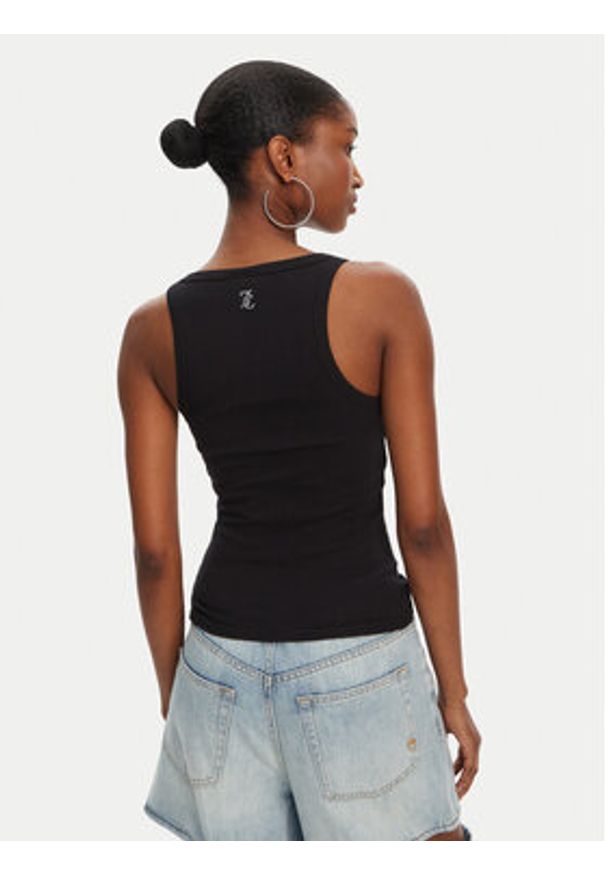 Juicy Couture Top Racer JCWLV125305 Czarny Slim Fit. Kolor: czarny. Materiał: bawełna