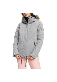Kurtka uniwersalna damska Roxy Billie. Typ kołnierza: kaptur. Kolor: szary. Materiał: syntetyk. Sezon: zima. Sport: narciarstwo #1