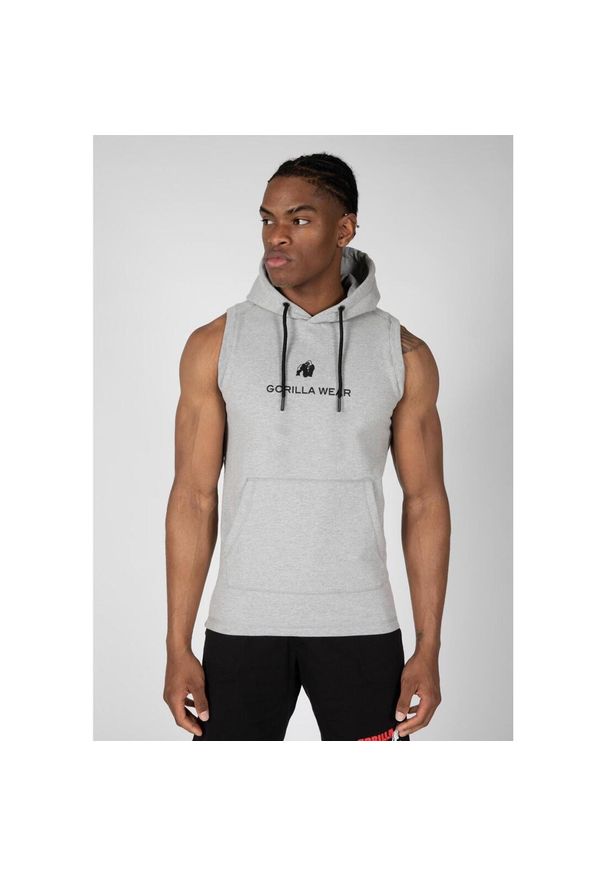 GORILLA WEAR - Lincoln Bluza z kapturem bez rękawów - Szary. Typ kołnierza: kaptur. Kolor: szary. Długość rękawa: bez rękawów. Sport: fitness