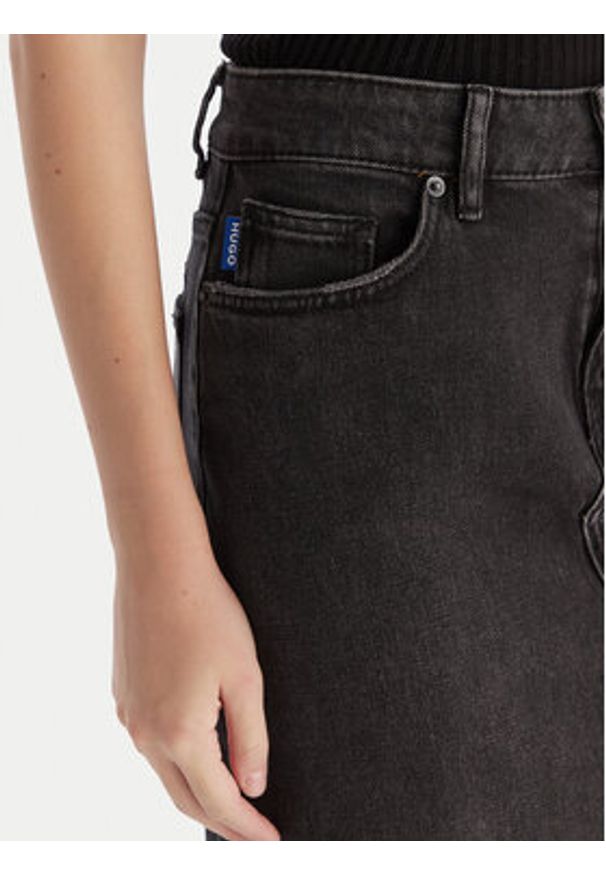 Hugo - HUGO Spódnica jeansowa Goja_B 50546327 Czarny Regular Fit. Kolor: czarny. Materiał: bawełna