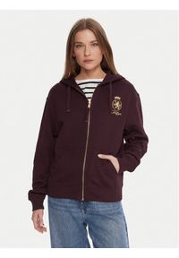 TOMMY HILFIGER - Tommy Hilfiger Bluza WW0WW46126 Bordowy Regular Fit. Kolor: czerwony. Materiał: bawełna #1