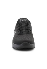 skechers - Buty do chodzenia męskie Skechers Slip ins Go Walk Flex Hands Up. Kolor: czarny. Materiał: tkanina, materiał. Szerokość cholewki: normalna. Sport: turystyka piesza