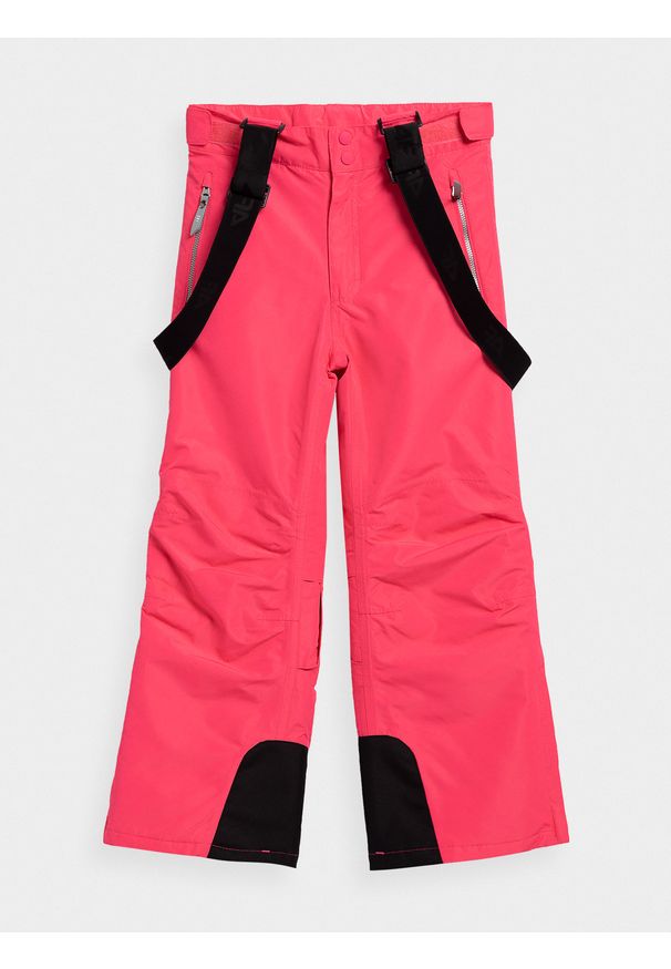 4f - Spodnie narciarskie dziewczęce (122-164). Kolor: różowy. Materiał: poliester. Sport: narciarstwo