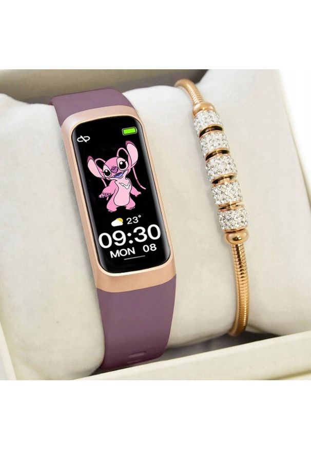 Smartwatch Rubicon Zestaw dziecięcy Smartwatch SMARTBAND Rubicon RNCF05 wrzosowy + bransoletka. Rodzaj zegarka: smartwatch. Kolor: fioletowy