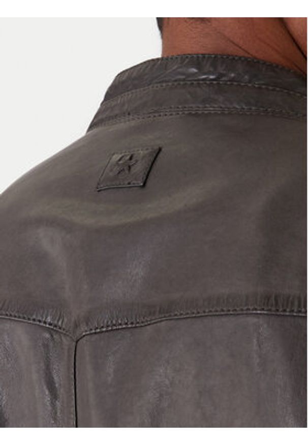 Milestone Kurtka skórzana Oliverio 611099 60770 Szary Regular Fit. Kolor: szary. Materiał: skóra