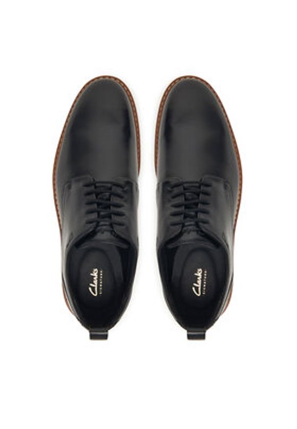 Clarks Półbuty Aldwin Lace 26183981 Czarny. Kolor: czarny. Materiał: skóra