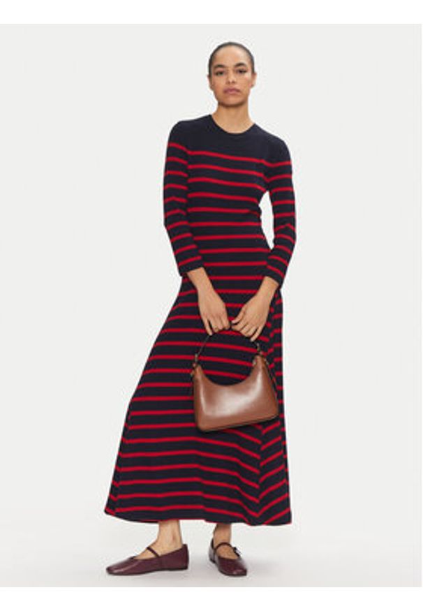 Polo Ralph Lauren Sukienka codzienna 211924266002 Granatowy Slim Fit. Okazja: na co dzień. Typ kołnierza: polo. Kolor: niebieski. Materiał: bawełna. Typ sukienki: proste. Styl: casual