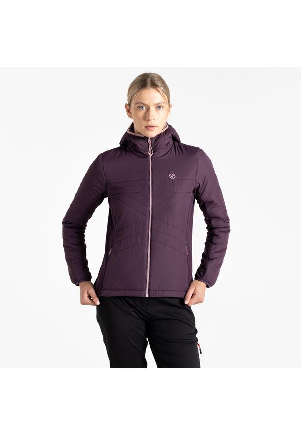 DARE 2B - Kurtka turystyczna ocieplana damska Mountain Series Lite. Kolor: fioletowy. Materiał: puch, materiał. Wzór: kratka. Sport: turystyka piesza