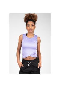 GORILLA WEAR - Estelle Skręcone Crop Top iliowy. Kolor: fioletowy. Sport: fitness #1