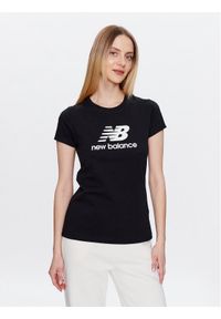 New Balance T-Shirt Essentials Stacked Logo WT31546 Czarny Athletic Fit. Kolor: czarny. Materiał: bawełna #1