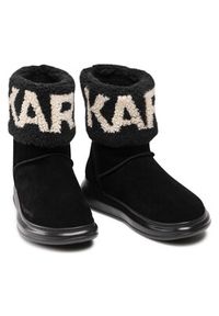 Karl Lagerfeld - KARL LAGERFELD Śniegowce KL44552 Czarny. Kolor: czarny. Materiał: zamsz, skóra #4