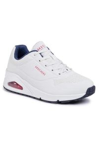 skechers - Buty na co dzień damskie SKECHERS UNO STAND ON AIR eko skóra. Okazja: na co dzień. Kolor: biały, beżowy, wielokolorowy. Materiał: skóra. Szerokość cholewki: normalna. Wzór: gładki. Model: Skechers Sport. Sport: turystyka piesza