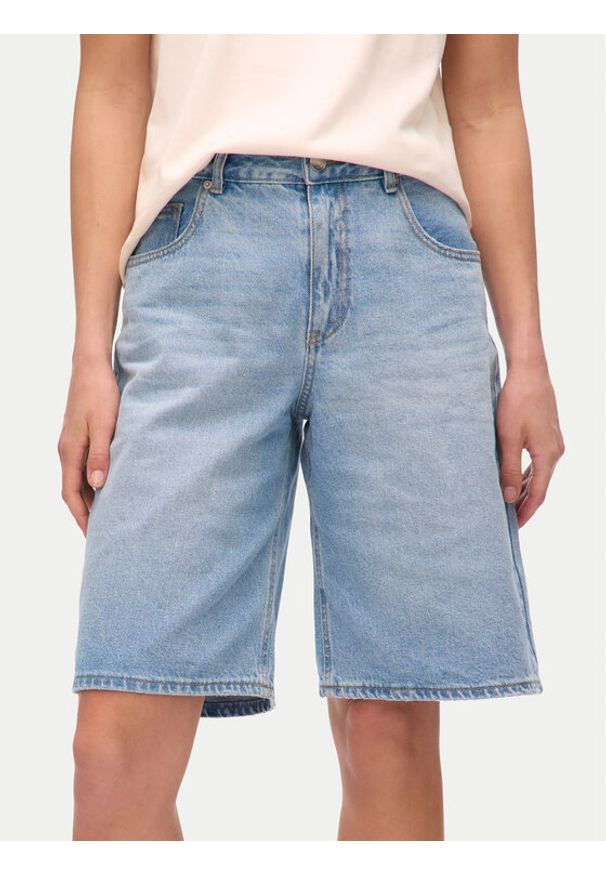Vero Moda Szorty jeansowe Raila 10334376 Niebieski Loose Fit. Kolor: niebieski. Materiał: bawełna