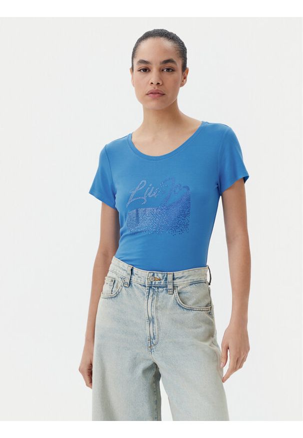 Liu Jo Beachwear T-Shirt VA5157 JS360 Niebieski Regular Fit. Kolor: niebieski. Materiał: wiskoza