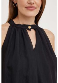 Answear Lab sukienka kolor czarny maxi prosta. Okazja: na co dzień. Kolor: czarny. Materiał: tkanina. Typ sukienki: proste. Styl: wakacyjny. Długość: maxi #4