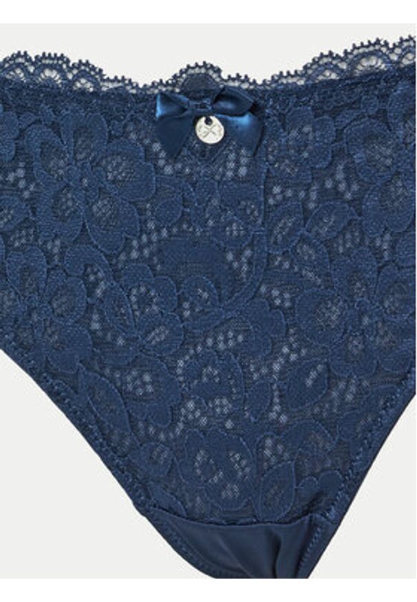 Hunkemöller Stringi Marine 206319 Granatowy. Kolor: niebieski. Materiał: syntetyk