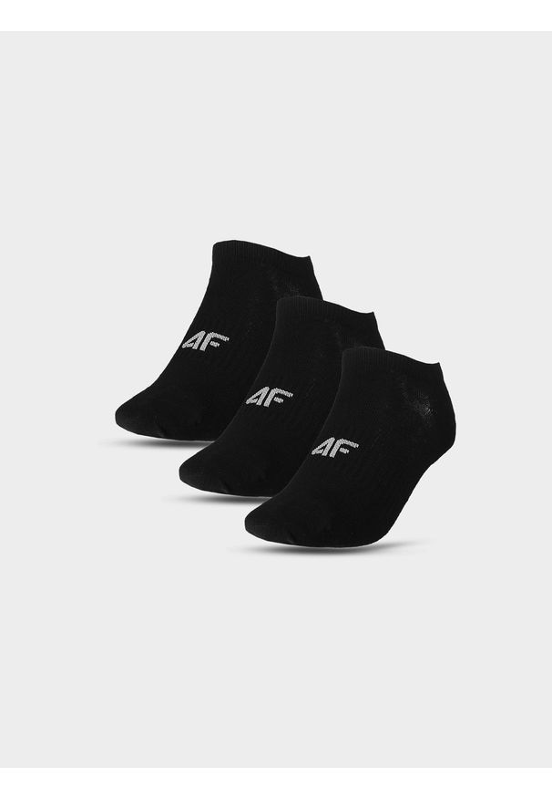 4f - 4F Skarpety casual przed kostkę (3-pack) damskie - czarne 39-42. Kolor: czarny. Materiał: bawełna, włókno, materiał, poliamid