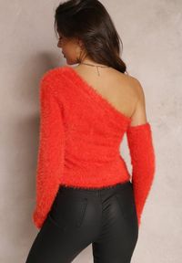 Renee - Czerwony Sweter na Jedno Ramię Pholy. Kolor: czerwony. Sezon: zima #3