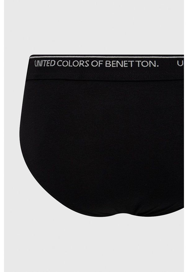 United Colors of Benetton Slipy męskie kolor czarny. Kolor: czarny. Materiał: bawełna