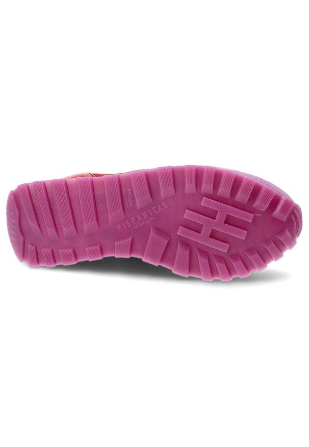 Fioletowe Sneakersy Hispanitas Modne Obuwie Damskie. Okazja: na spacer. Kolor: czerwony. Wzór: kolorowy