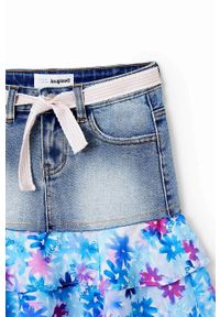 Desigual spódnica dziecięca kolor niebieski mini rozkloszowana. Kolor: niebieski #3