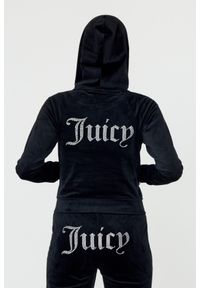 Juicy Couture - JUICY COUTURE Czarna bluza Madison. Kolor: czarny. Materiał: poliester. Wzór: aplikacja #7