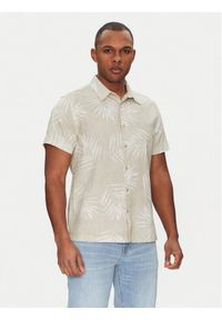 Guess Koszula M5GH68 WH3A0 Beżowy Regular Fit. Kolor: beżowy. Materiał: bawełna