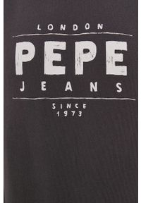 Pepe Jeans Bluza bawełniana męska kolor szary z nadrukiem. Okazja: na co dzień. Kolor: szary. Materiał: bawełna. Długość rękawa: raglanowy rękaw. Wzór: nadruk. Styl: casual #3