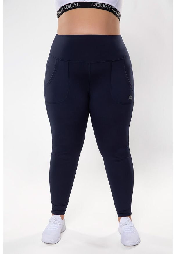 ROUGH RADICAL - Legginsy fitness damskie Rough Radical Cosy Plus size. Kolekcja: plus size. Kolor: niebieski. Sport: fitness