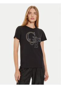 Guess T-Shirt W4BI16 I3Z14 Czarny Regular Fit. Kolor: czarny. Materiał: bawełna