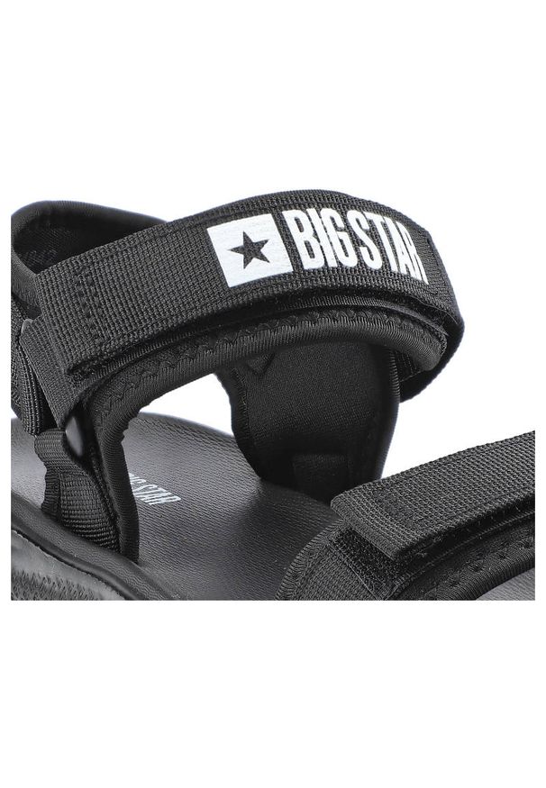 Big-Star - Czarne Sandały Big Star Męskie Buty Sportowe. Zapięcie: rzepy. Kolor: czarny. Materiał: materiał. Wzór: jednolity. Sezon: lato. Styl: sportowy