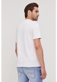 Guess T-shirt męski kolor biały z nadrukiem. Okazja: na co dzień. Kolor: biały. Wzór: nadruk. Styl: casual #2