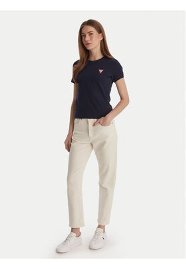 Guess T-Shirt W2YI44 J1314 Granatowy Regular Fit. Kolor: niebieski. Materiał: bawełna