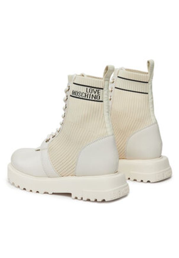 Love Moschino - LOVE MOSCHINO Botki JA24324G0HIY612A Biały. Kolor: biały. Materiał: materiał