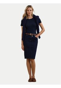 Lauren Ralph Lauren - LAUREN RALPH LAUREN Spódnica jeansowa 200813134001 Granatowy Straight Fit. Kolor: niebieski. Materiał: bawełna #4
