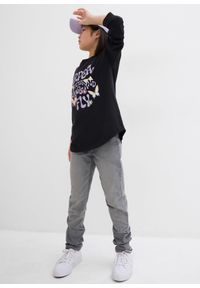 bonprix - Bluzka z długim rękawem z czystej bawełny organicznej. Kolor: czarny. Materiał: bawełna. Długość rękawa: długi rękaw. Długość: długie. Wzór: nadruk. Styl: elegancki #2