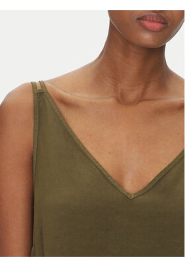 ViCOLO Sukienka letnia TD0758 Khaki Regular Fit. Kolor: brązowy. Materiał: wiskoza. Sezon: lato