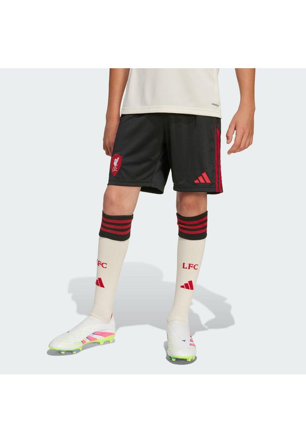 Adidas - Szorty Liverpool FC 25/26 Away Kids. Kolor: czarny. Sport: piłka nożna