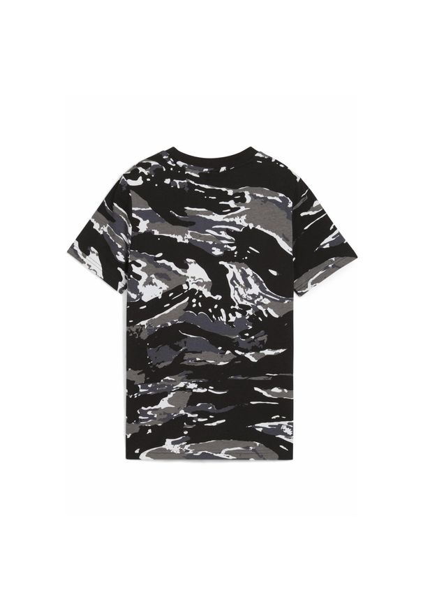 Puma - Młodzieżowa koszulka Essentials Camo PUMA Black. Kolor: czarny. Wzór: nadruk, moro