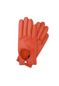 Wittchen - Damskie rękawiczki skórzane samochodowe klasyczne. Kolor: pomarańczowy. Materiał: skóra. Sezon: wiosna, jesień. Styl: klasyczny