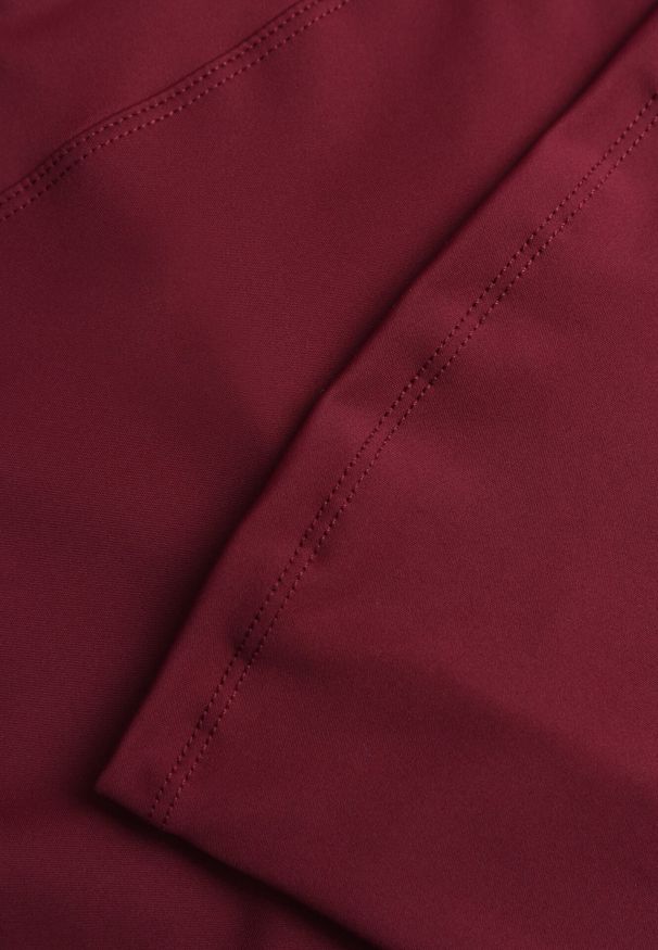 Born2be - Bordowe Legginsy Typu Dzwony z Wysokim Stanem Orralise. Okazja: na spacer. Stan: podwyższony. Kolor: czerwony. Długość: krótkie. Styl: sportowy