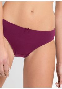 bonprix - Figi (6 par). Kolor: fioletowy. Materiał: skóra, materiał, koronka. Wzór: gładki, koronka #2