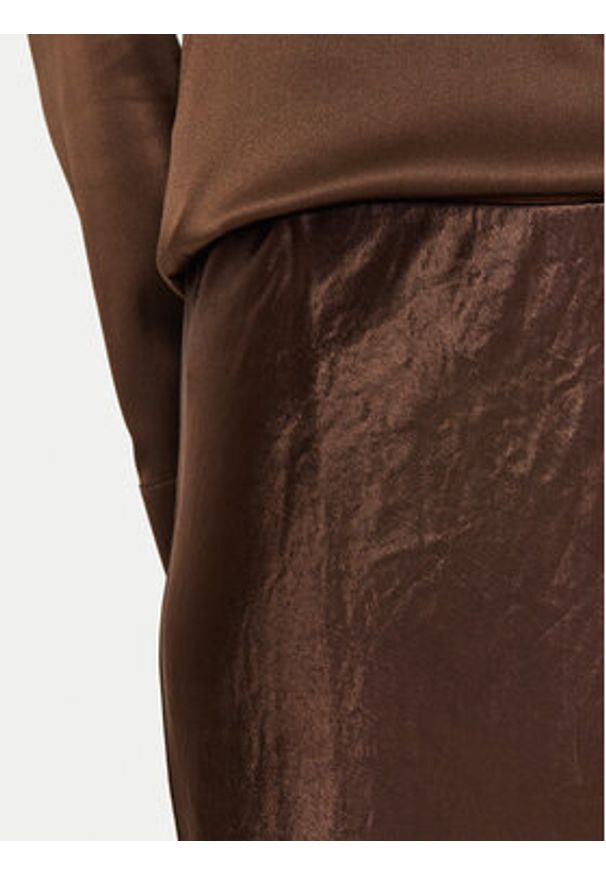 Max Mara Leisure Spódnica midi Allesio 2426106018 Brązowy Regular Fit. Kolor: brązowy. Materiał: satyna
