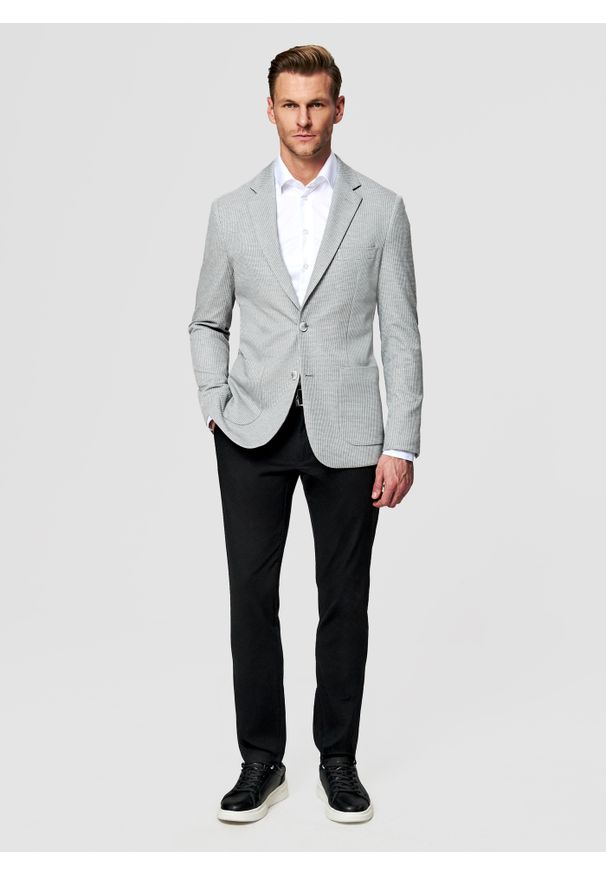 Pako Lorente - PAKO LORENTE – Szara marynarka męska. Kolor: szary. Materiał: elastan, wiskoza, poliamid, poliester