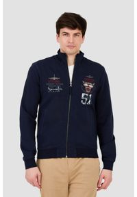Aeronautica Militare - AERONAUTICA MILITARE Granatowa męska bluza Embroidered 51st, Rozmiar L. Kolor: niebieski